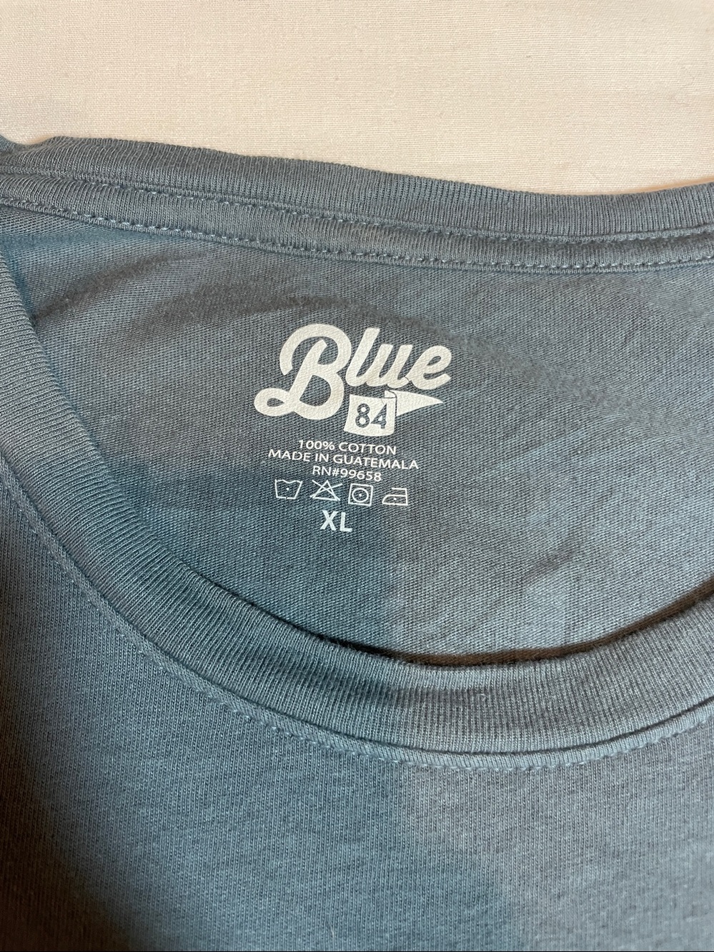 Blue 84 Heather Slate Crewneck Tee with White Logo - Picture 2 of 3